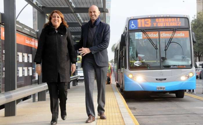 Fein y Dietrich inauguraron primer tramo del Metrobus Rosario