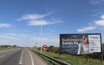 Avanzan las obras de iluminación de la Autopista Rosario-Santa Fe